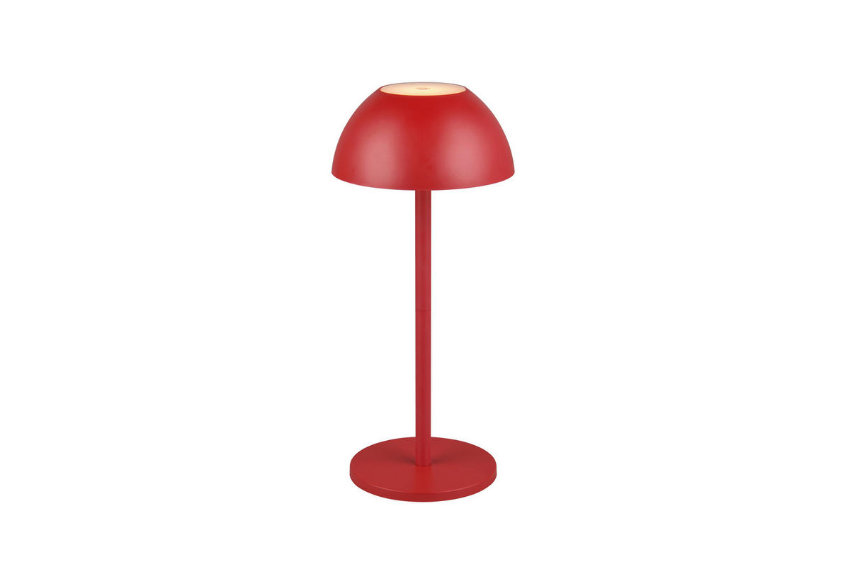 AKKU-TISCHLEUCHTE - Rot, Trend, Kunststoff (13,5/30cm)
