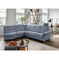 ECKSOFA Hellblau Chenille  - Chromfarben/Hellblau, MODERN, Textil/Metall (236/275cm) - Livetastic