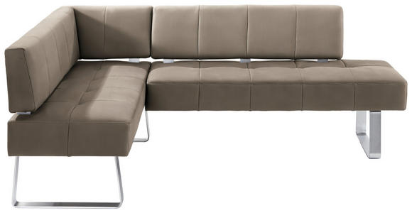 ECKBANK 165/227 cm  in Edelstahlfarben, Sandfarben  - Sandfarben/Edelstahlfarben, Design, Textil/Metall (165/227cm) - Moderano