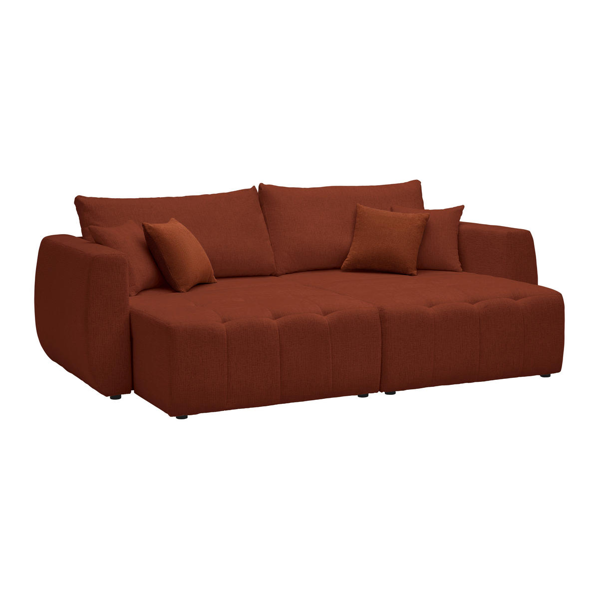 SCHLAFSOFA in Chenille, Jacquard Rostfarben  - Rostfarben/Schwarz, Kunststoff/Textil (245/74-90/104cm) - MID.YOU