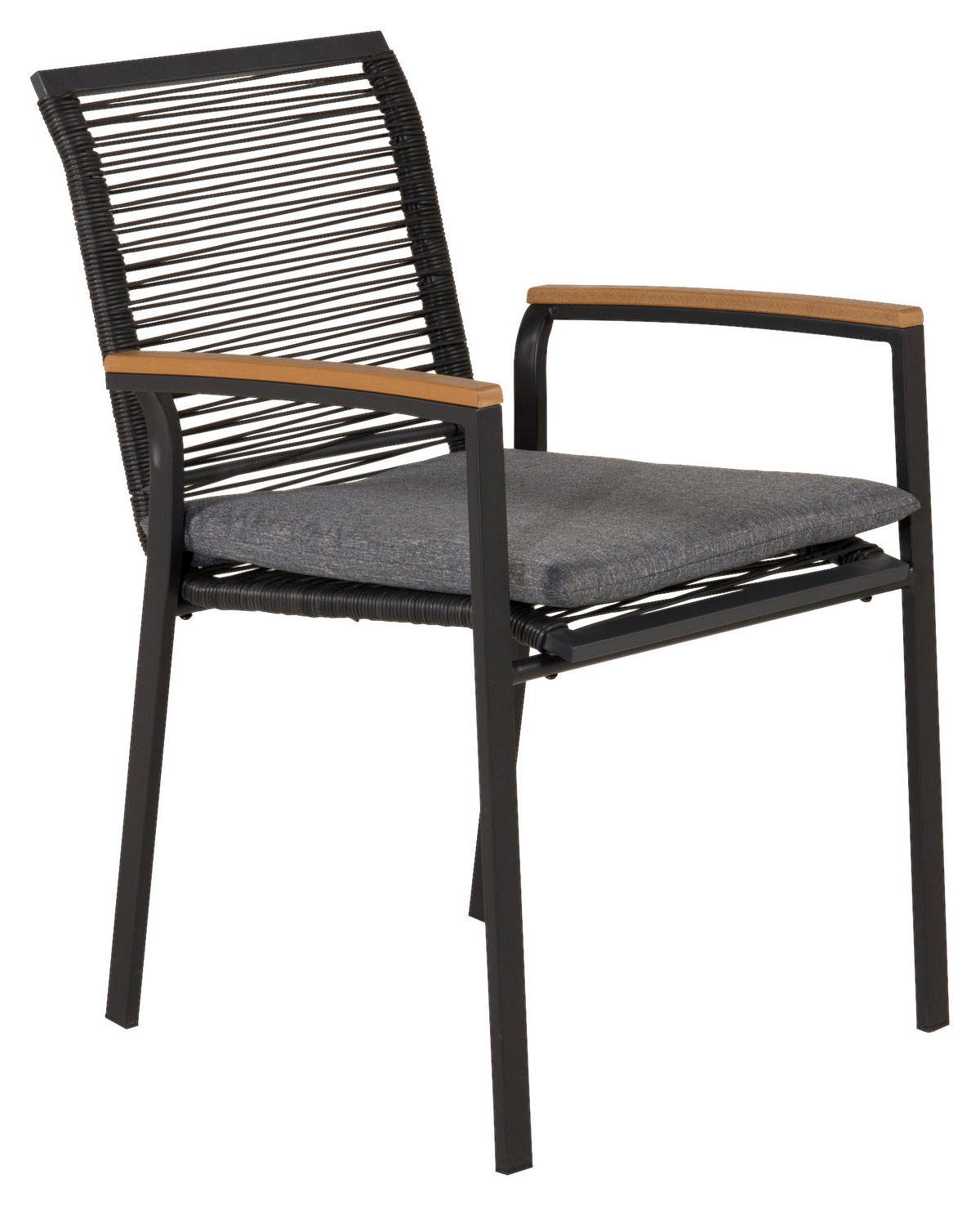 UTESTOLAR SET i metall svart  - svart/akaciefärgad, Klassisk, metall/trä (57/83,5/63,5cm) - Gardenson