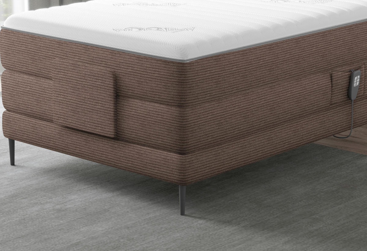 BOXSPRINGBETT 120/200 cm  in Braun  - Schwarz/Braun, Natur, Textil/Metall (120/200cm) - Esposa