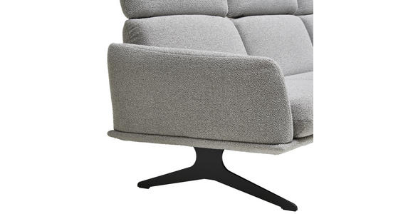 ECKSOFA in Flachgewebe Hellgrau 152/259 cm - Hellgrau/Schwarz, Design, Textil/Metall (152/259cm) - Dieter Knoll