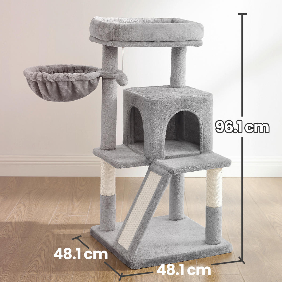 KRATZBAUM - Hellgrau, Trend, Papier/Holzwerkstoff (48/96/48cm) - Boxxx