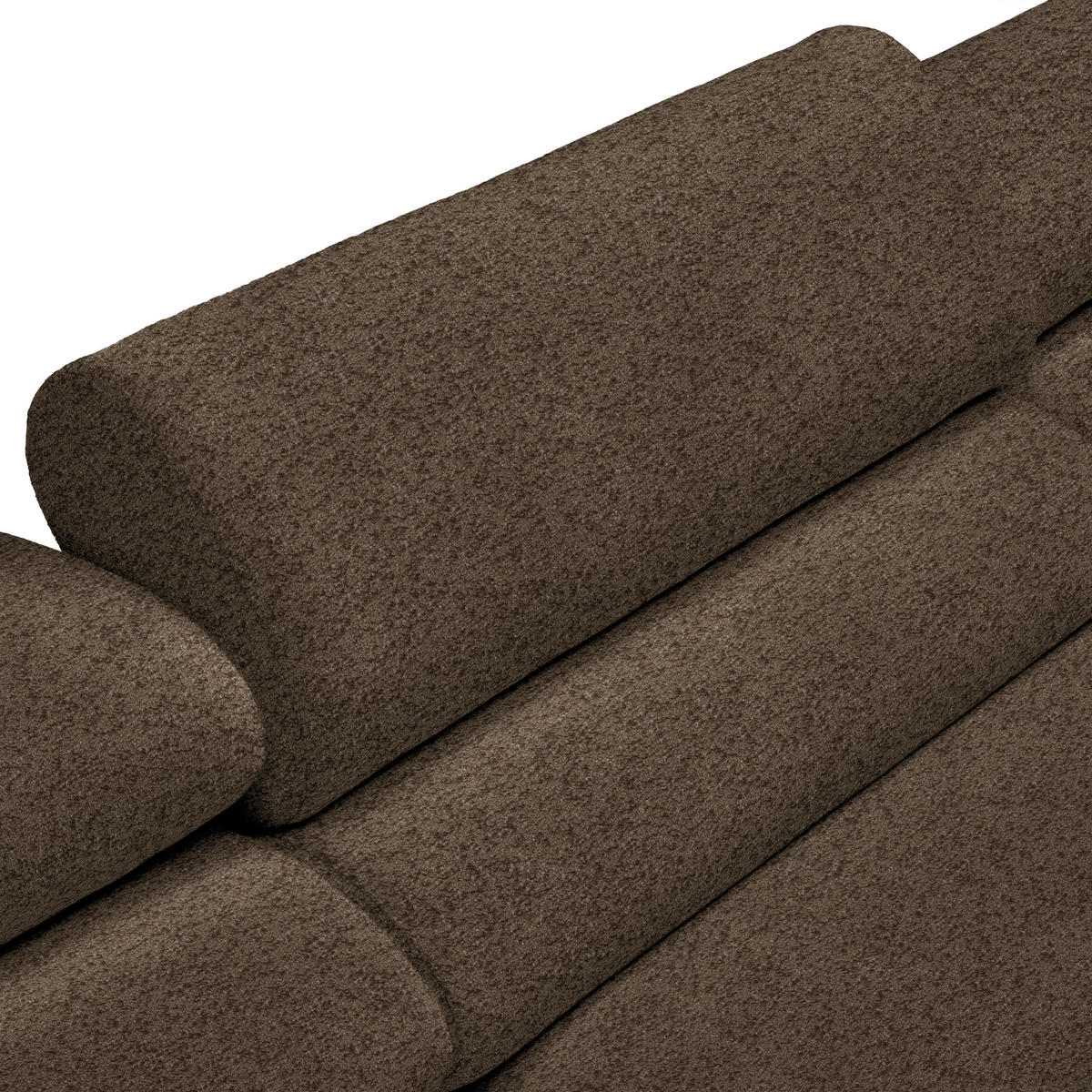 ECKSOFA in Velours Dunkelbraun  - Dunkelbraun/Buchefarben, Design, Holz/Textil (329/150cm) - Lomoco