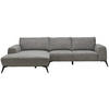 ECKSOFA in Webstoff Grau  - Schwarz/Grau, Design, Textil/Metall (187/298cm) - Stylife