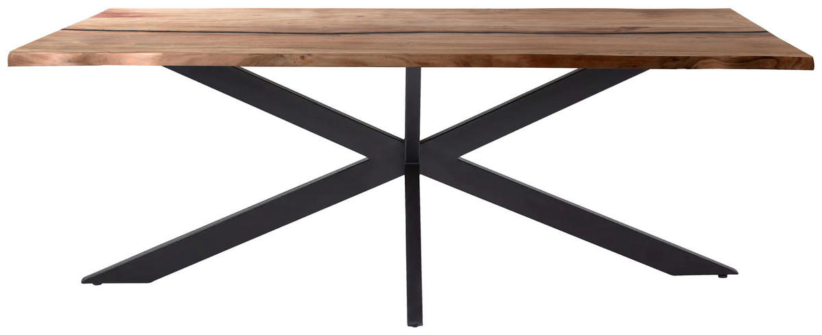 ESSTISCH in Holz, Metall, Naturmaterialien 200/100/76 cm  - Schwarz/Braun, LIFESTYLE, Naturmaterialien/Holz (200/100/76cm) - Landscape