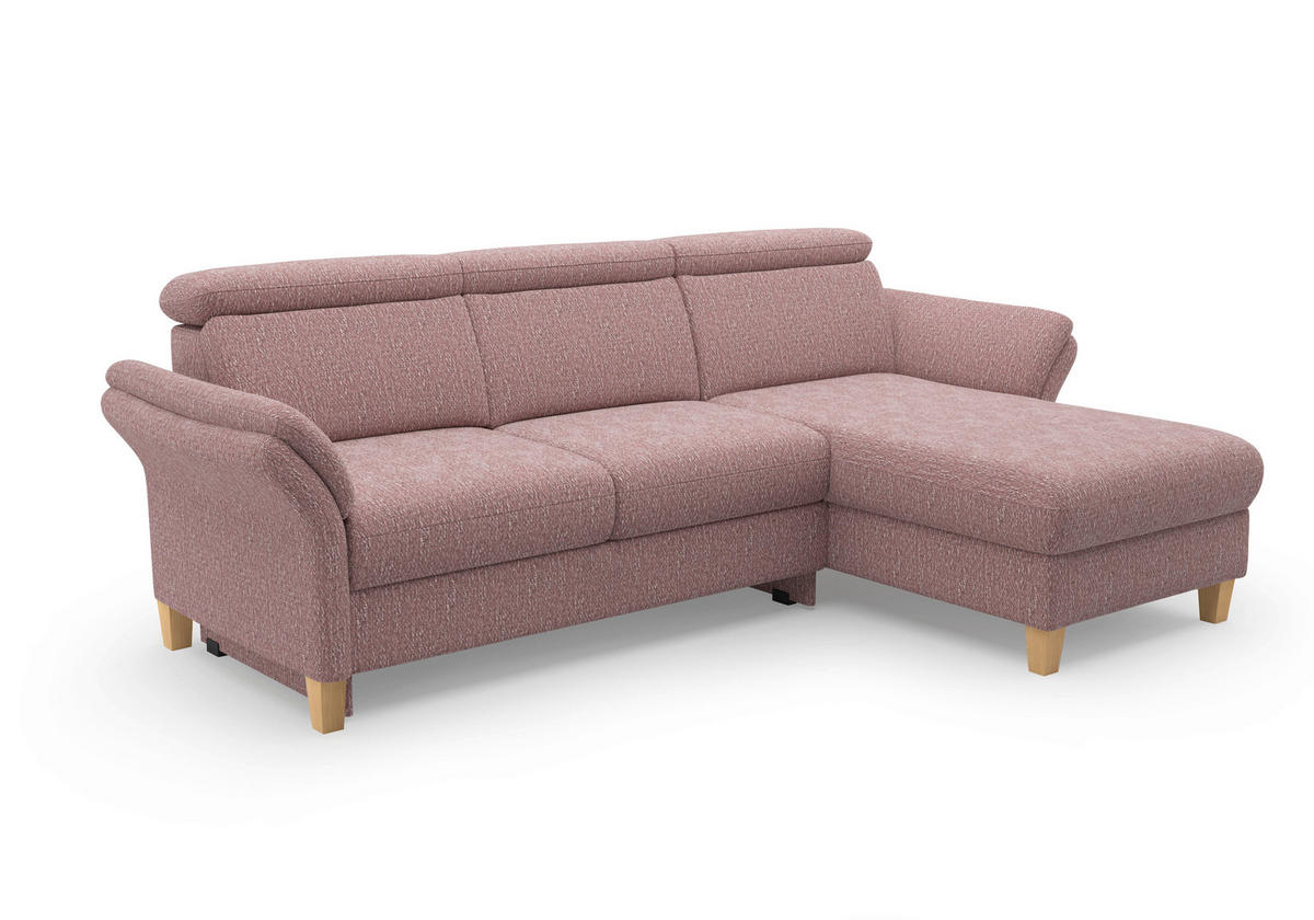 ECKSOFA GLENDALE E Aubergine Chenille  - Eichefarben/Aubergine, KONVENTIONELL, Holz/Textil (253/166cm) - Sit & More