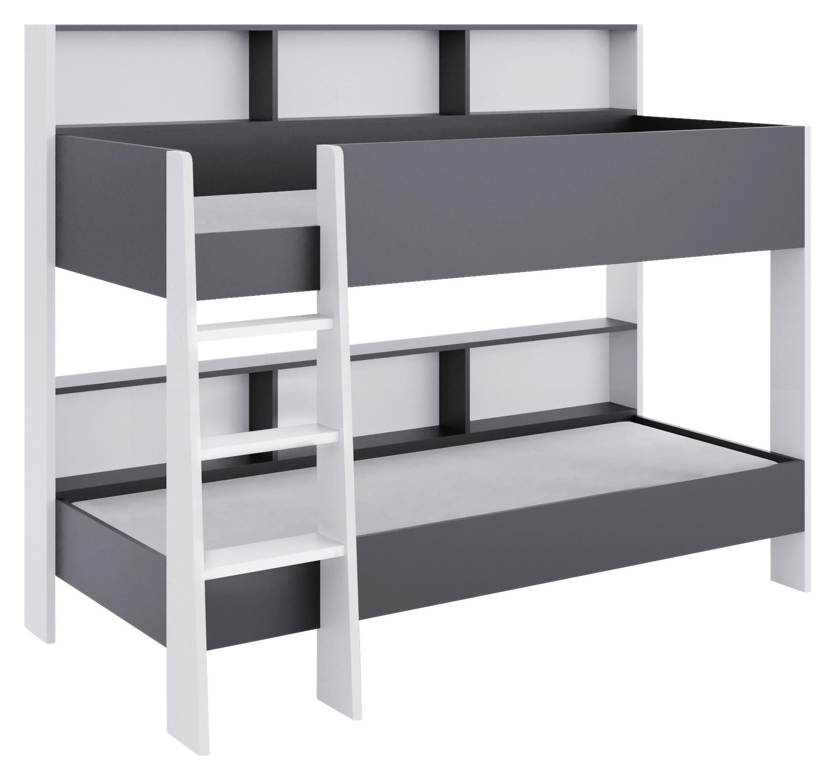 ETAGENBETT - Anthrazit/Weiß, KONVENTIONELL, Holzwerkstoff (90/200cm) - MID.YOU