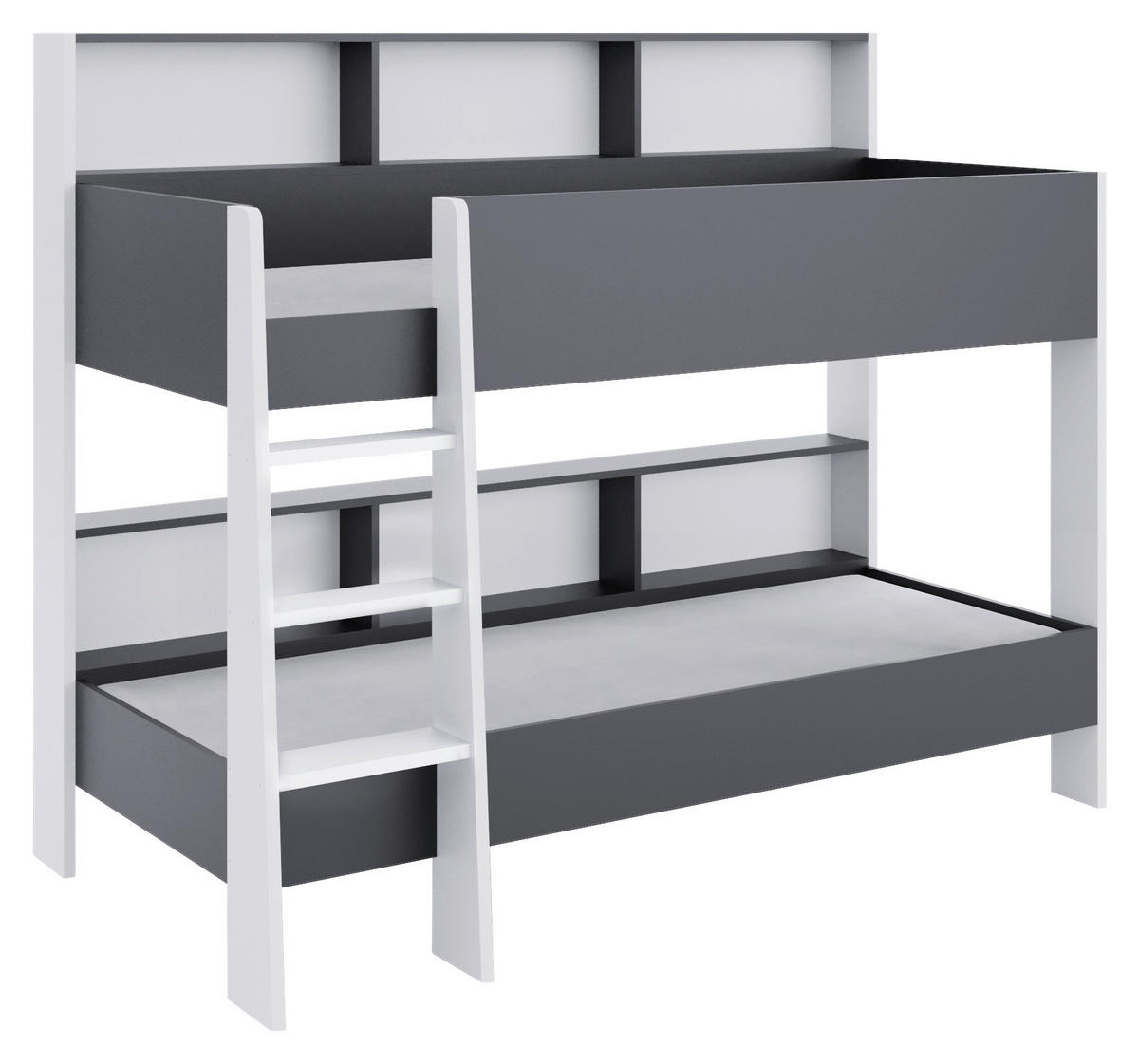 ETAGENBETT - Anthrazit/Weiß, KONVENTIONELL, Holzwerkstoff (90/200cm) - MID.YOU
