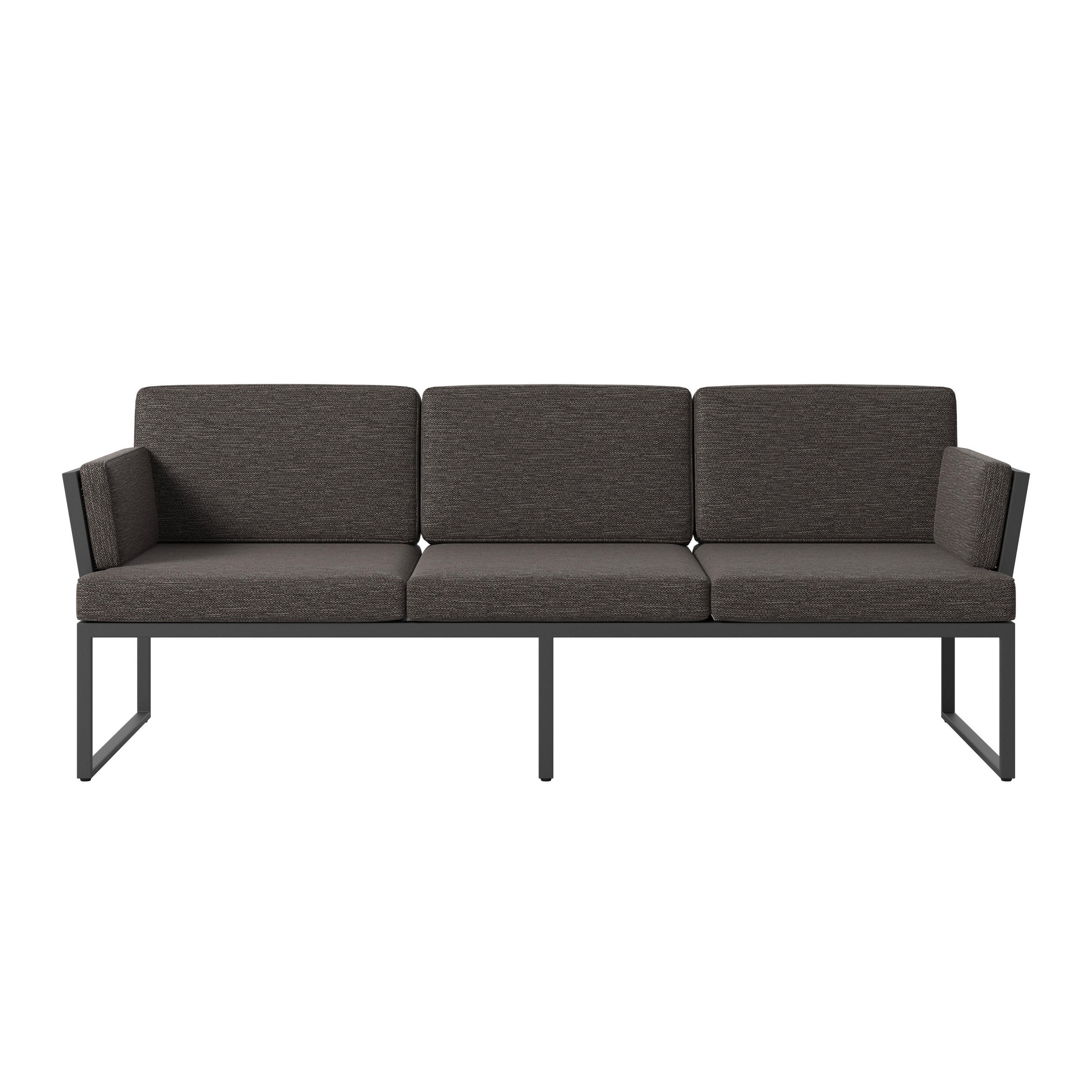 LOUNGESOFA  - Dunkelgrau/Anthrazit, Design, Textil/Metall (203/75/83cm) - Amatio