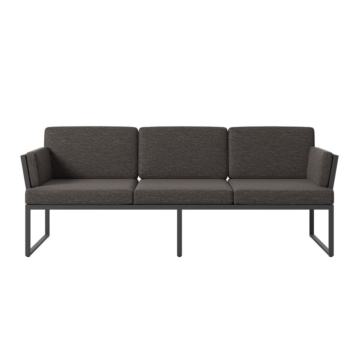 LOUNGESOFA  - Dunkelgrau/Anthrazit, Design, Textil/Metall (203/75/83cm) - Amatio