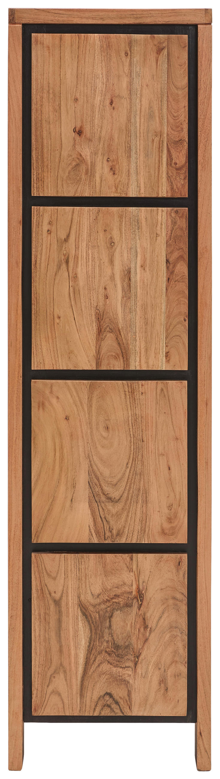 HIGHBOARD  in 150/150/40 cm  - Schwarz/Akaziefarben, Natur, Glas/Holz (150/150/40cm) - Livetastic