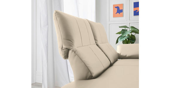 RÉCAMIERE in Echtleder Creme - Chromfarben/Creme, Design, Leder/Metall (209/85-109/95-16cm) - Dieter Knoll