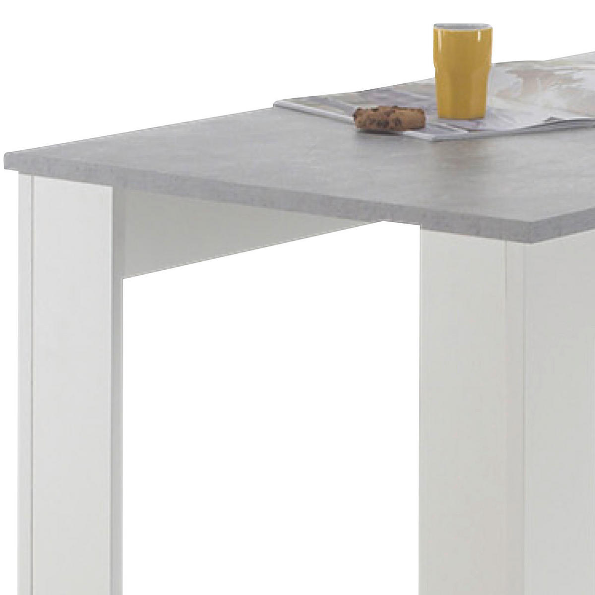 BARTISCH rechteckig Grau, Weiß  - Weiß/Grau, Design, Holzwerkstoff (115/50/103cm) - MID.YOU