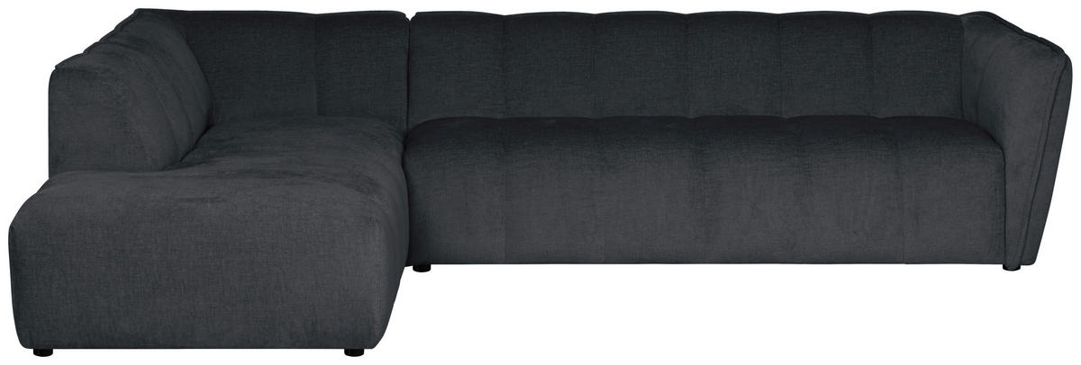 ECKSOFA  LIVOLI Grau Chenille  - Schwarz/Grau, Design, Textil (218/290cm) - MID.YOU