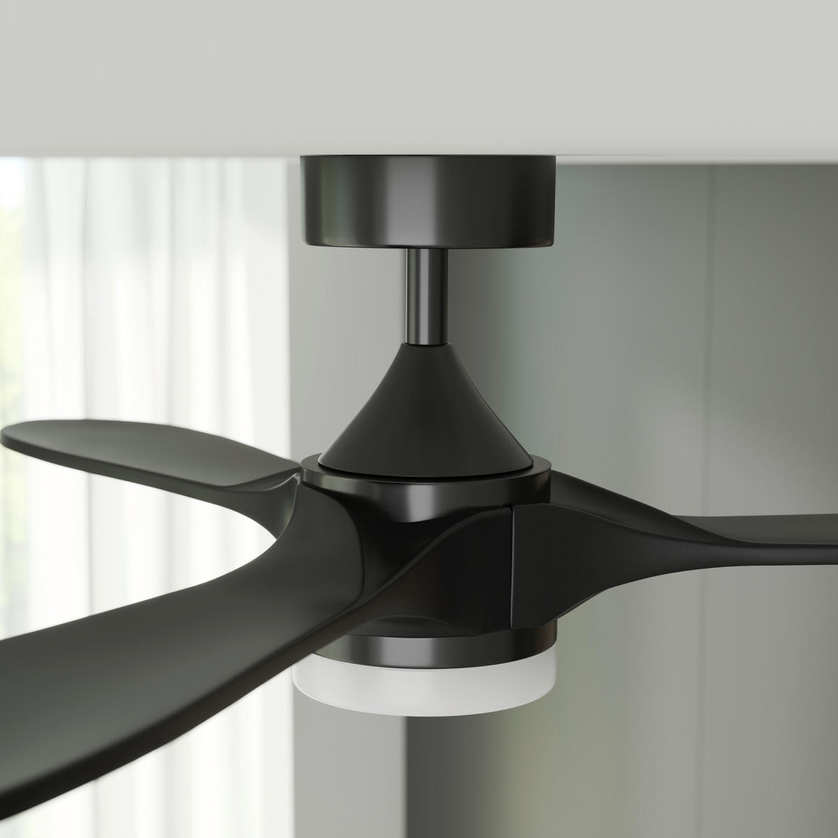 DECKENVENTILATOR - Schwarz, Basics, Kunststoff/Metall (132/35cm) - Mican