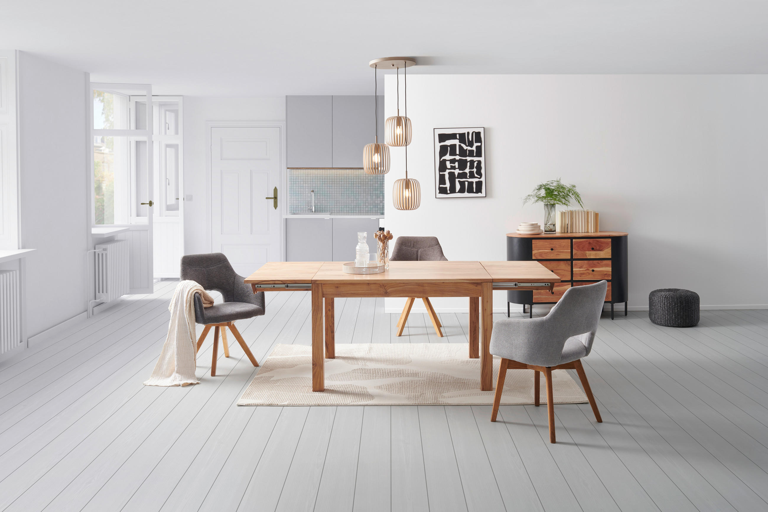 ESSTISCH Akaziefarben rechteckig  ausziehbar  - Akaziefarben, MODERN, Holz (120-210/76/90cm) - Livetastic