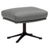 HOCKER in Leder Grau  - Schwarz/Grau, Design, Leder/Metall (54/41/41cm) - home24