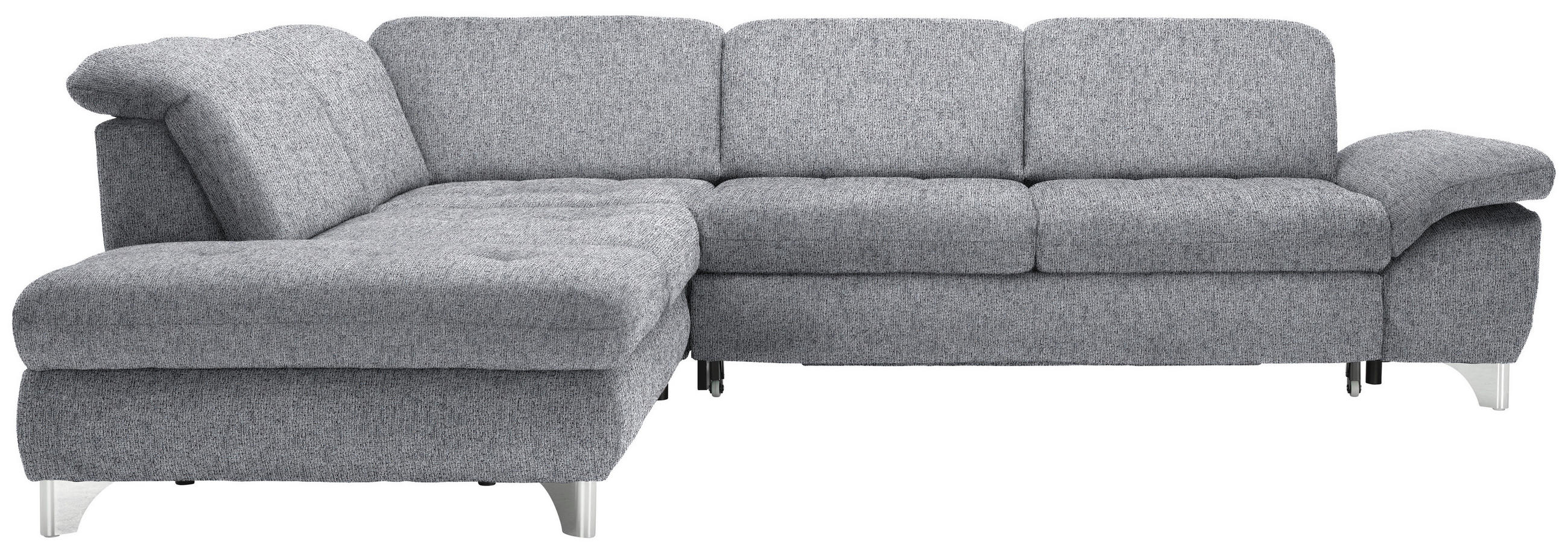 ECKSOFA Grau Webstoff - Alufarben/Grau, Design, Textil/Metall (260/319cm) - Beldomo Style