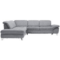ECKSOFA in Webstoff Grau  - Alufarben/Grau, Design, Textil/Metall (260/319cm) - Beldomo Style