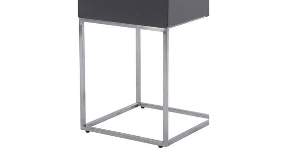 NACHTKÄSTCHEN 40/62/40 cm  in Anthrazit, Silberfarben  - Anthrazit/Silberfarben, Basics, Holzwerkstoff/Metall (40/62/40cm) - Xora