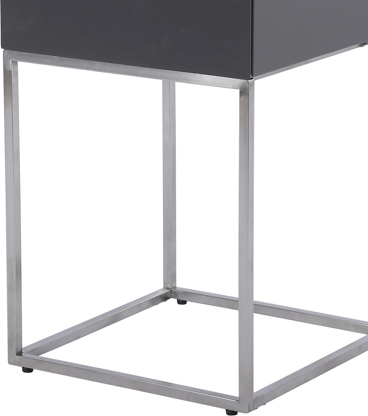 NACHTKÄSTCHEN 40/62/40 cm  in Anthrazit, Silberfarben  - Anthrazit/Silberfarben, Basics, Holzwerkstoff/Metall (40/62/40cm) - Xora