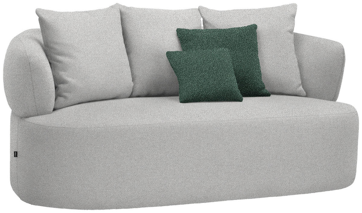 2-SITZER-SOFA  in Plüsch Grau  - Dunkelgrün/Schwarz, MODERN, Kunststoff/Textil (177/86/105cm) - Hom`in