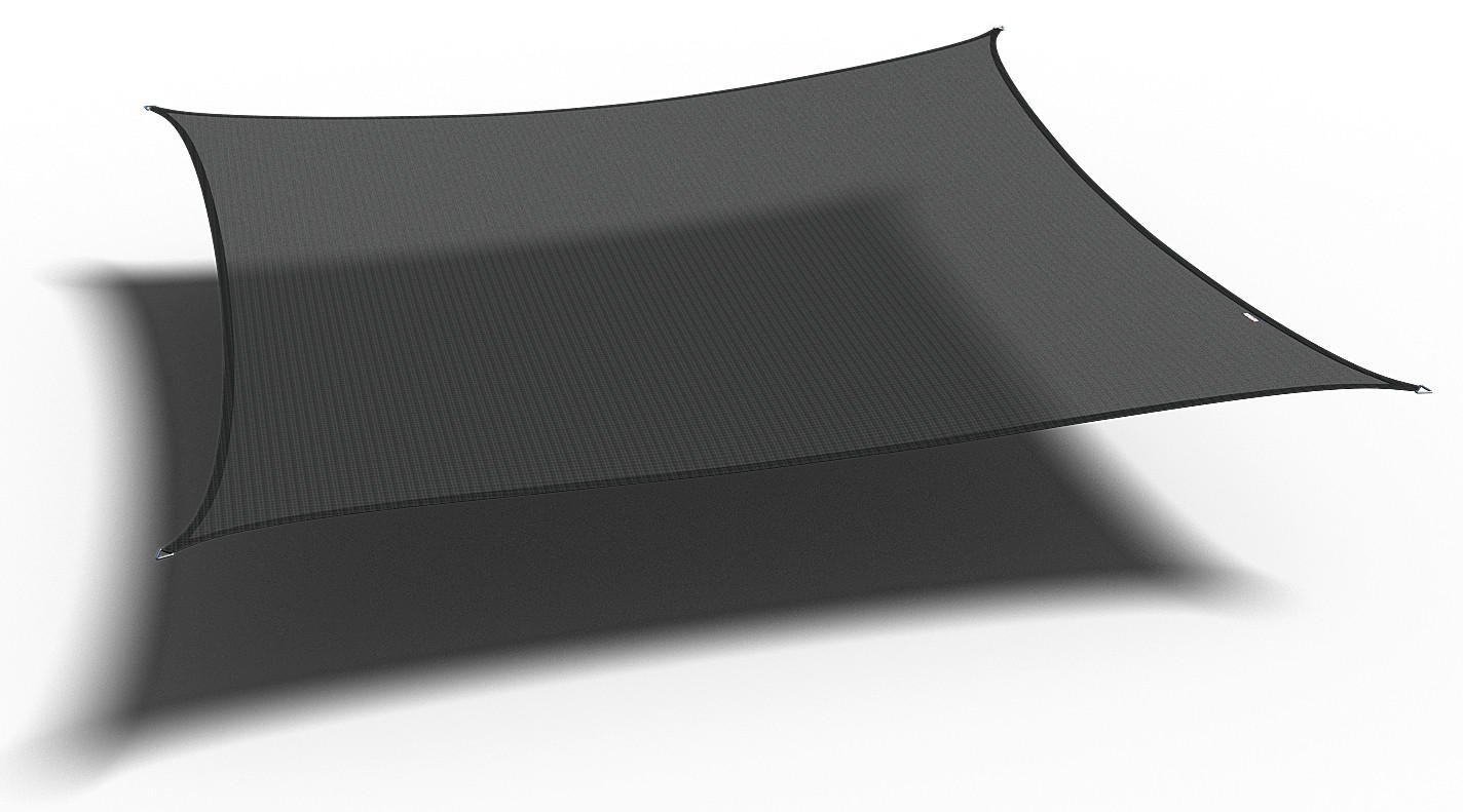 Gardenson Sonnensegel Schwarz 500x1x500 cm