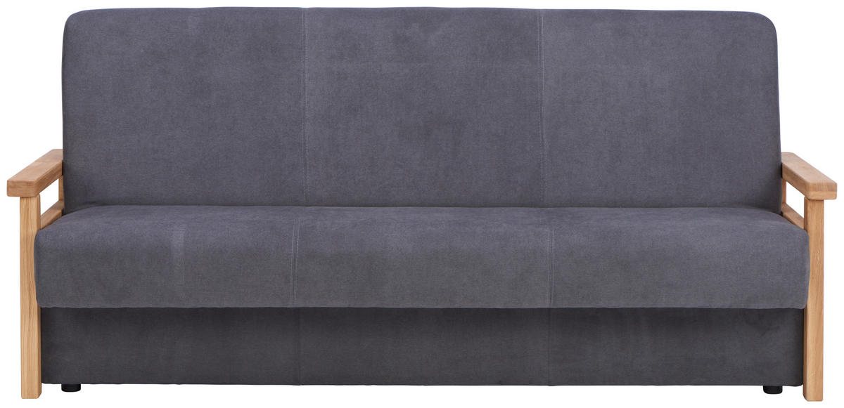 BÄDDSOFFA i grå  - grå, Klassisk, trä/textil (220/90/90cm) - Venda