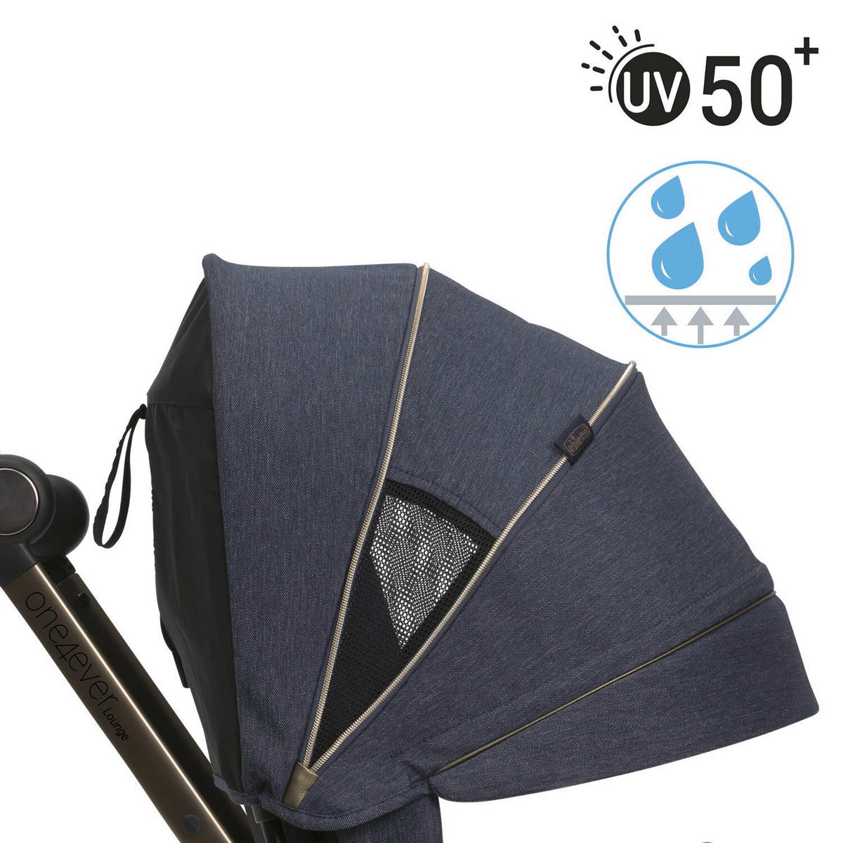 BUGGY One4ever Lounge  - Blau, Basics, Textil/Metall (51/99-109/78cm) - Chicco