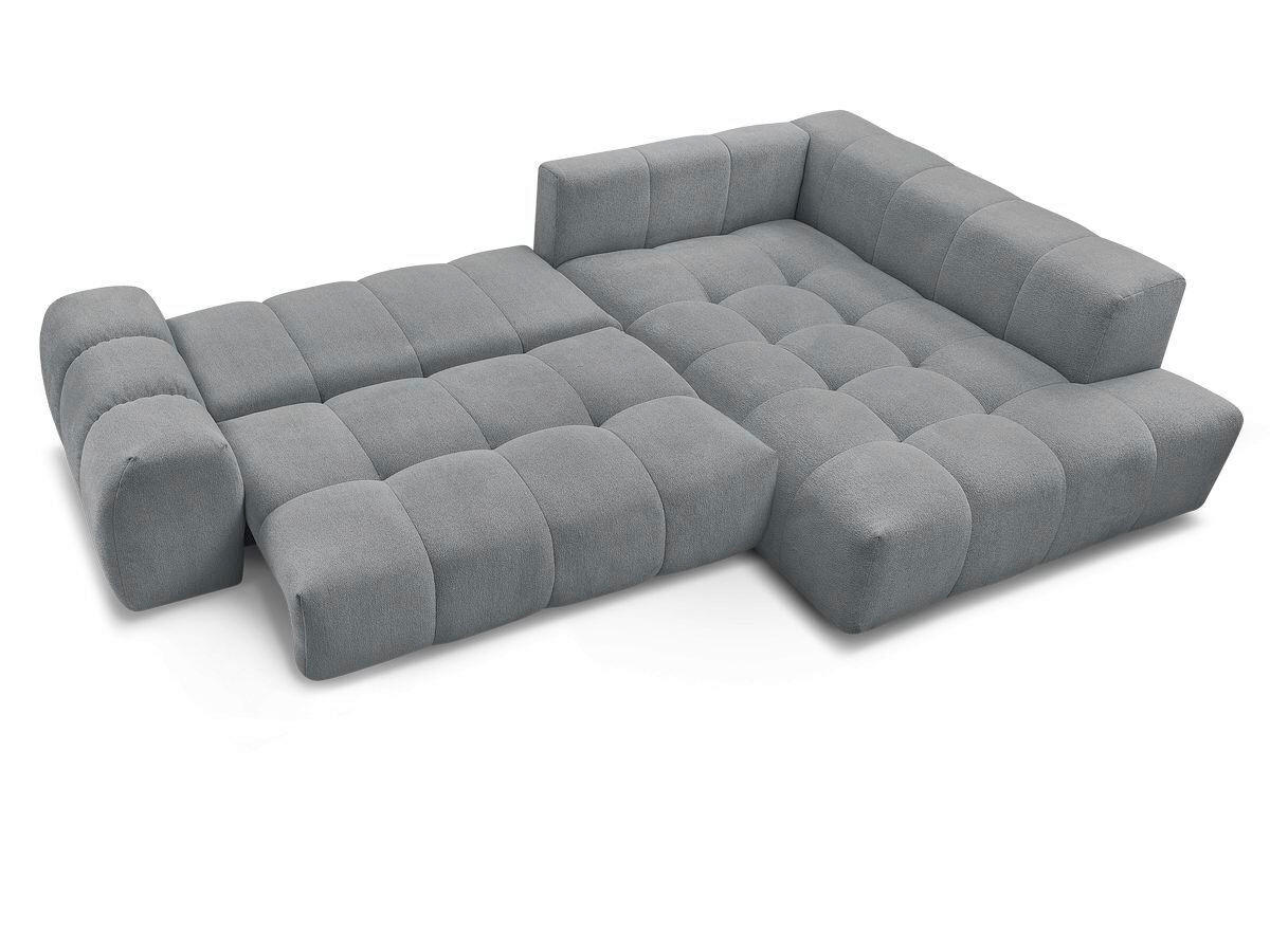 ECKSCHLAFSOFA EVEREST  mit Rücken echt, Armteil links, Armteil rechts Flachgewebe Dunkelgrau  - Dunkelgrau/Schwarz, MODERN, Kunststoff/Textil (320/212cm)