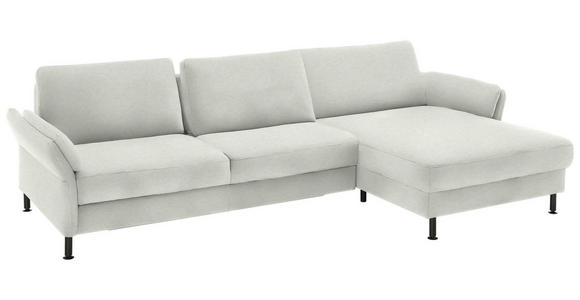 ECKSOFA  in Chenille, Flachgewebe Naturfarben  316/175 cm  - Schwarz/Naturfarben, Design, Textil/Metall (316/175cm) - Dieter Knoll