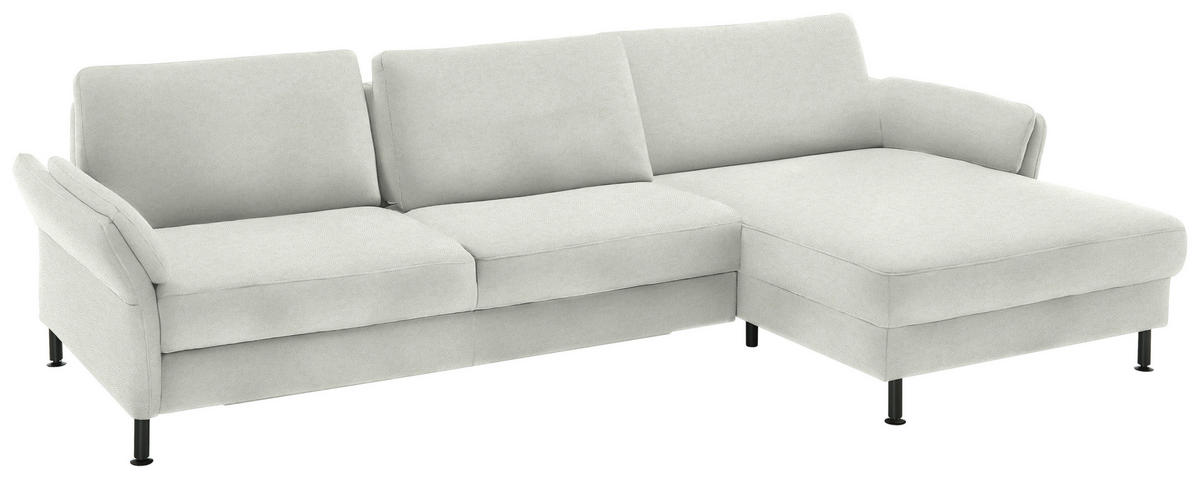 ECKSOFA Chenille, Flachgewebe Naturfarben  - Schwarz/Naturfarben, Design, Textil/Metall (316/175cm) - Dieter Knoll
