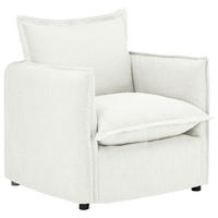 HUSSEN-SESSEL in Flachgewebe, Bouclé Weiss  - Weiss/Schwarz, Trend, Textil/Metall (120/82/98cm) - Livetastic