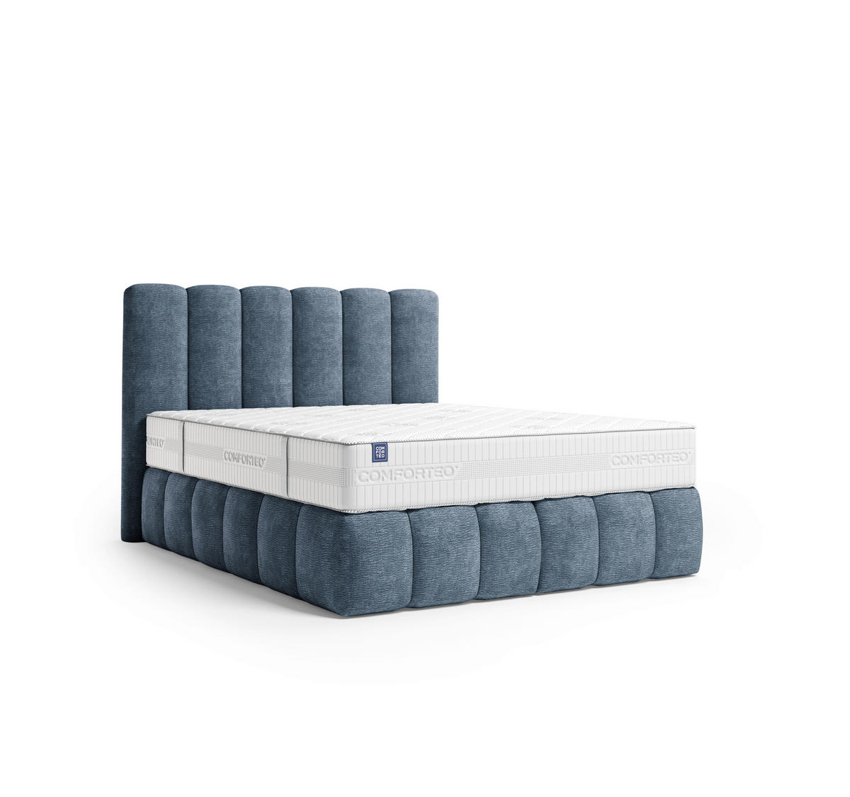 BOXSPRINGBETT 140/200 cm,  in Dunkelblau, Matratze, H3 + H4 = fest + sehr fest  - Schwarz/Dunkelblau, Modern, Holz/Holzwerkstoff (140/200cm) - MID.YOU