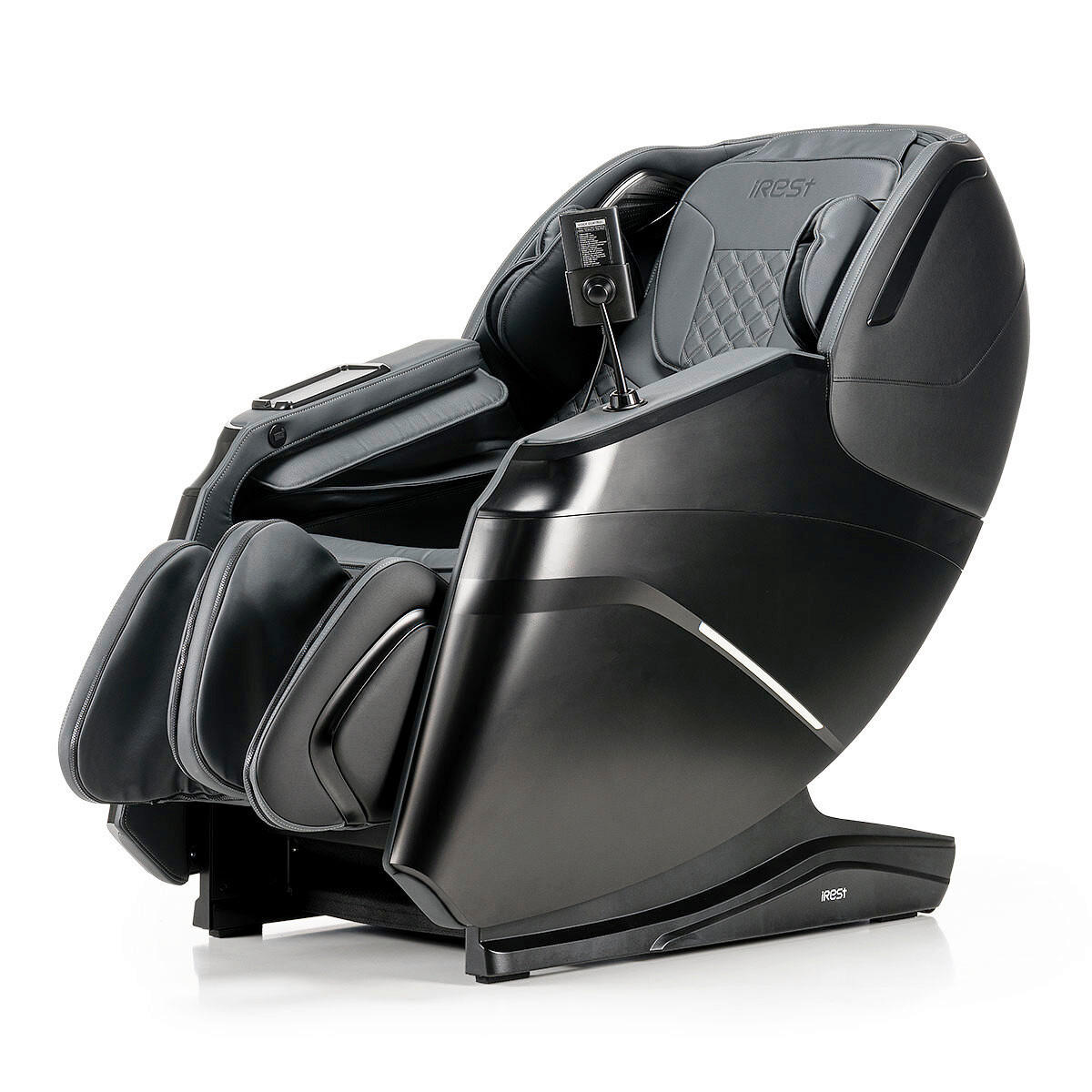 MASSAGESESSEL  mit Schwarz integrierte Lautsprecher, Relaxfunktion, Liegefunktion, Sitzheizung, Netzbetrieb, Massagefunktion, Herz-Waage-Funktion, abwischbar, ausziehbare Fußstütze, Bluetooth-Lautsprecher, Rückenlehne in S-Form  - Schwarz, Basics, Kunststoff/Textil (76/113/155-175cm) - iRest
