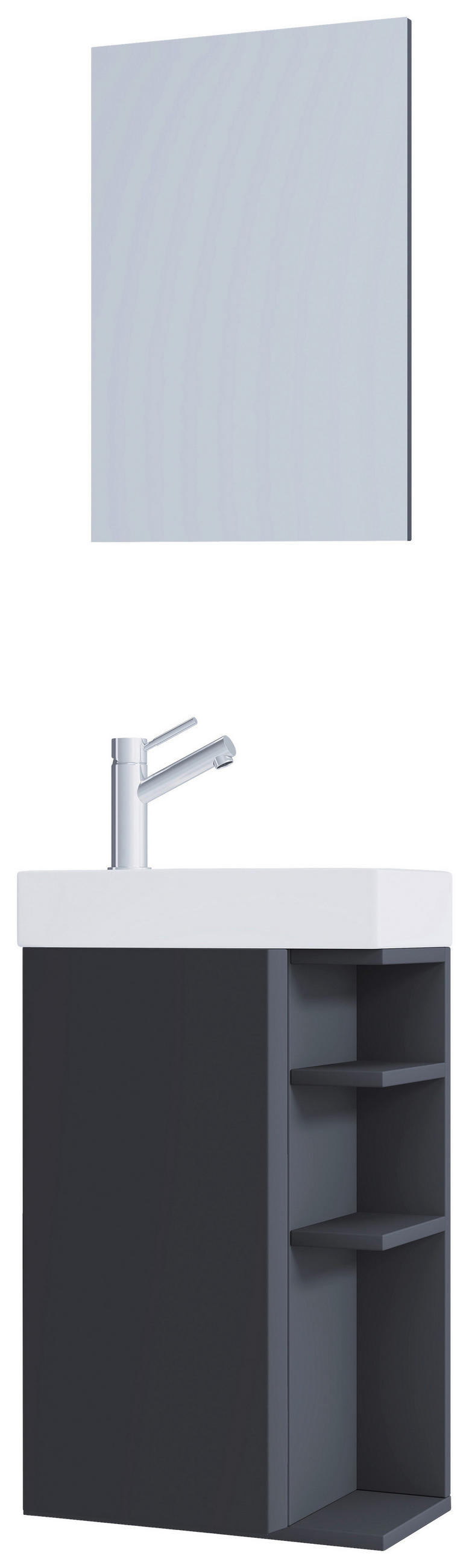 GÄSTEBAD 40 cm  - Anthrazit/Weiß, MODERN, Glas/Keramik (40cm) - MID.YOU