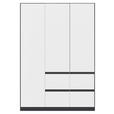 KLEIDERSCHRANK  in Grau, Weiß  - Weiß/Grau, KONVENTIONELL, Holzwerkstoff/Kunststoff (136/197/54cm) - Xora