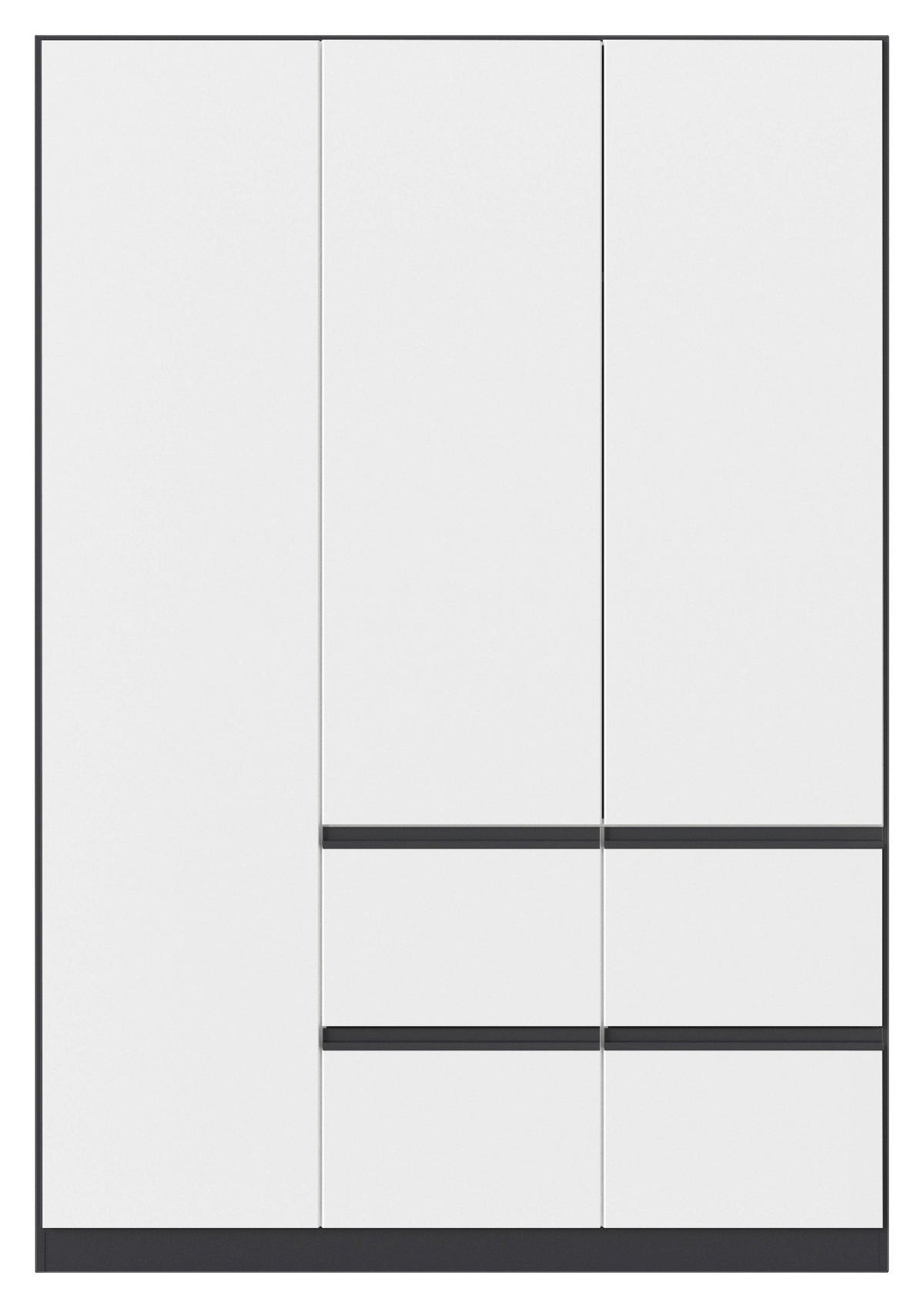 KLEIDERSCHRANK in Grau, Weiss  - Weiss/Grau, Konventionell, Holzwerkstoff/Kunststoff (136/197/54cm) - Xora