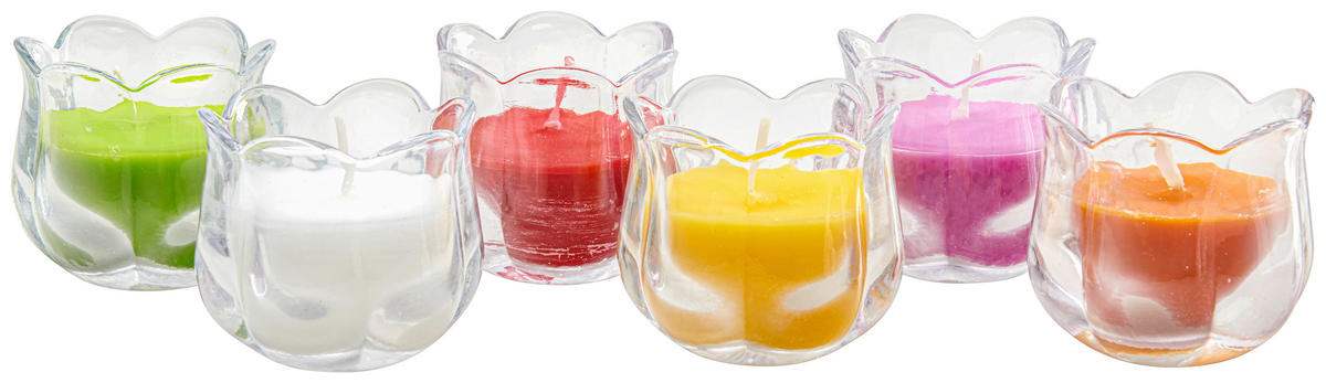 SVIEČKA V SKLE  - oranžová/číra, Basics, sklo (8,4/7,5cm) - Ambia Home