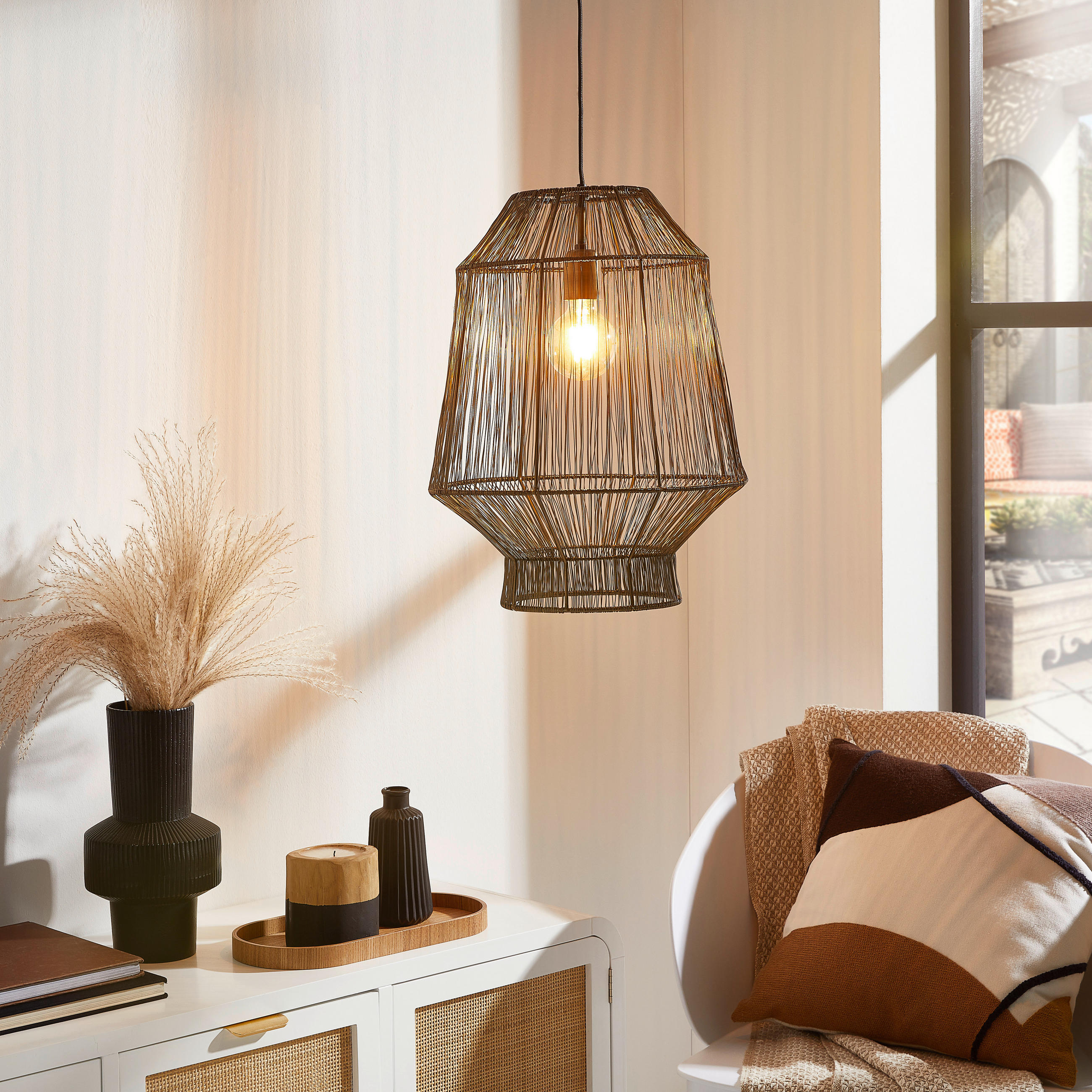 HÄNGELEUCHTE 37/46 cm   - Bronzefarben, Trend, Metall (37/46cm) - Light & Living