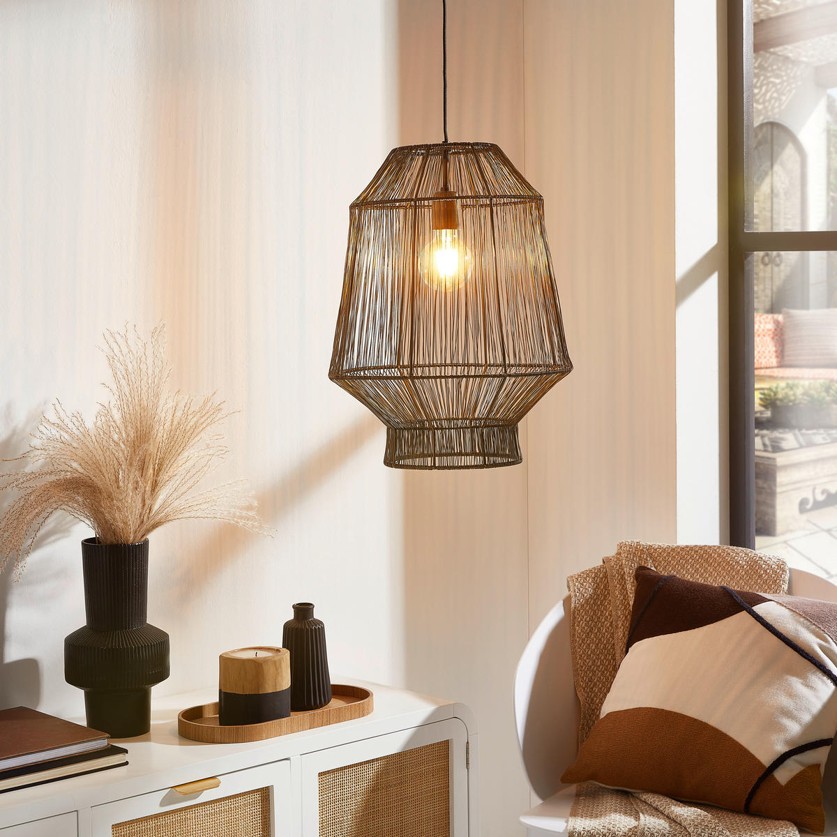 HÄNGELEUCHTE 37/46 cm   - Bronzefarben, Trend, Metall (37/46cm) - Light & Living