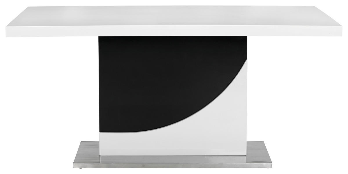 STOL ZA BLAGOVAONICU  crna, bijela  metal, drvni materijal  - bijela/crna, Design, drvni materijal/metal (160/90/76cm) - Xora