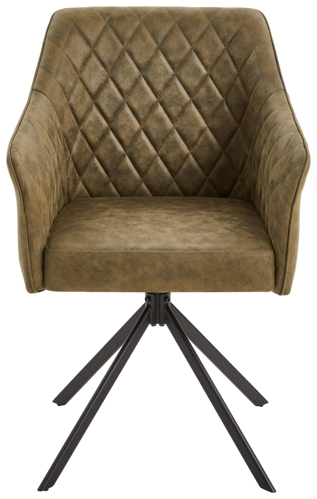 ARMLEHNSTUHL  in Eisen Mikrofaser  - Schwarz/Olivgrün, MODERN, Holz/Textil (61/91/58cm) - Livetastic