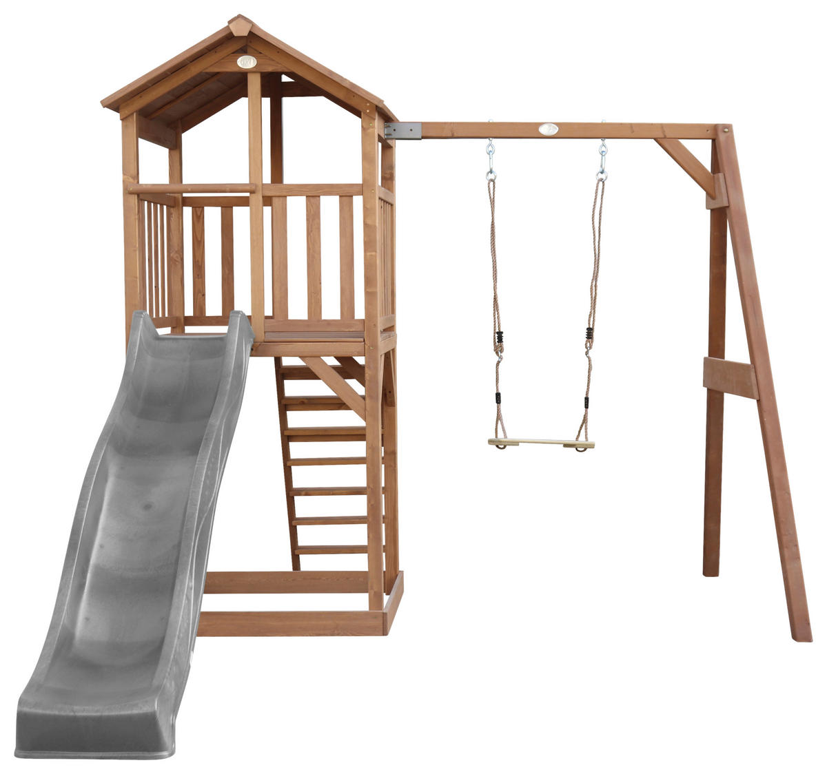 SPIELTURM 283,6/241,9/349 cm  - Braun/Grau, Konventionell, Holz/Kunststoff (283,6/241,9/349cm)