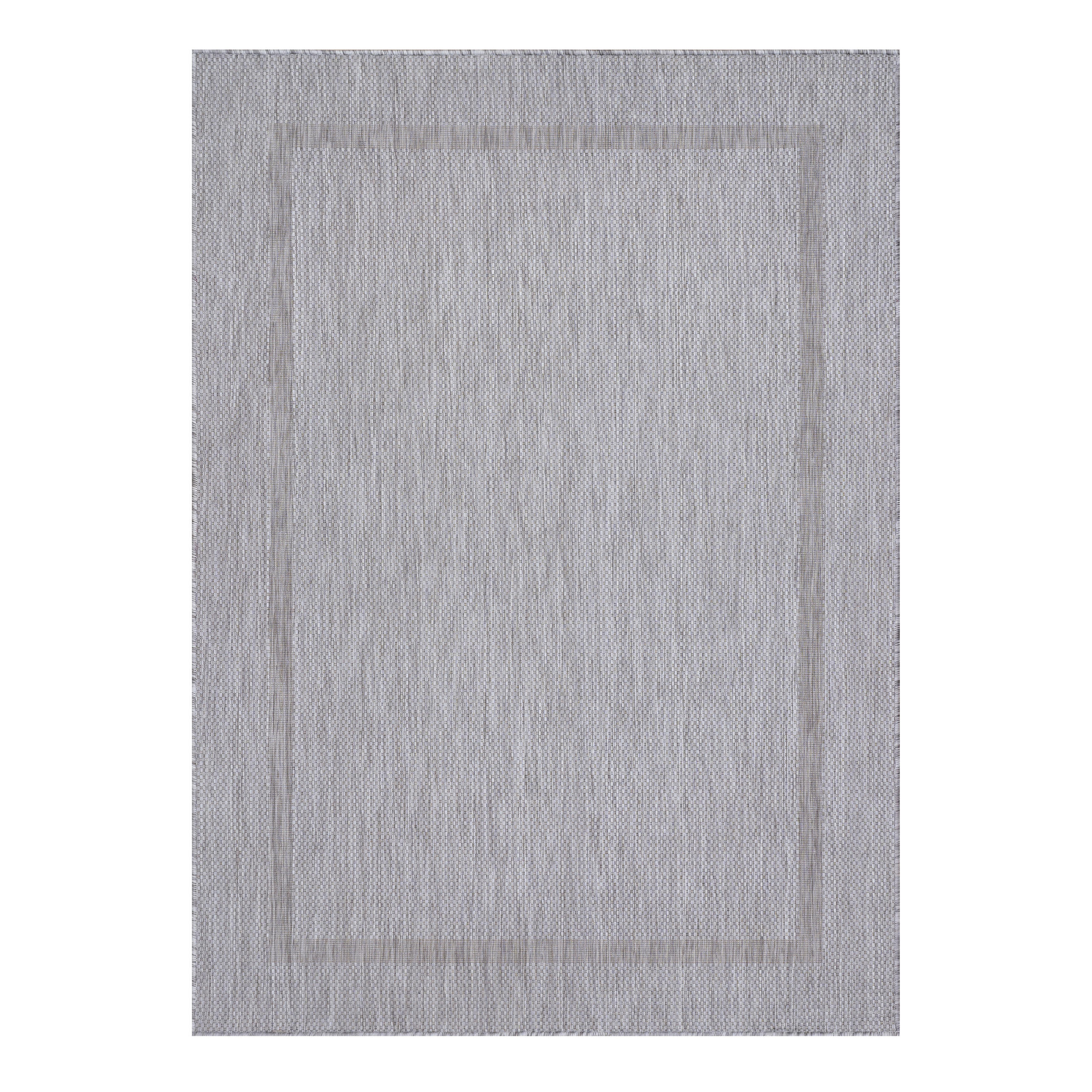 TEPPICH Outdoor Flachgewebe Uni-Design Polypropylen Balkon Silber Läufer 80x150 - Silberfarben, Textil (80/150cm) - KADIMA DESIGN