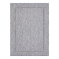 TEPPICH Outdoor Flachgewebe Uni-Design Polypropylen Balkon Silber Läufer 80x150 - Silberfarben, Textil (80/150cm) - KADIMA DESIGN