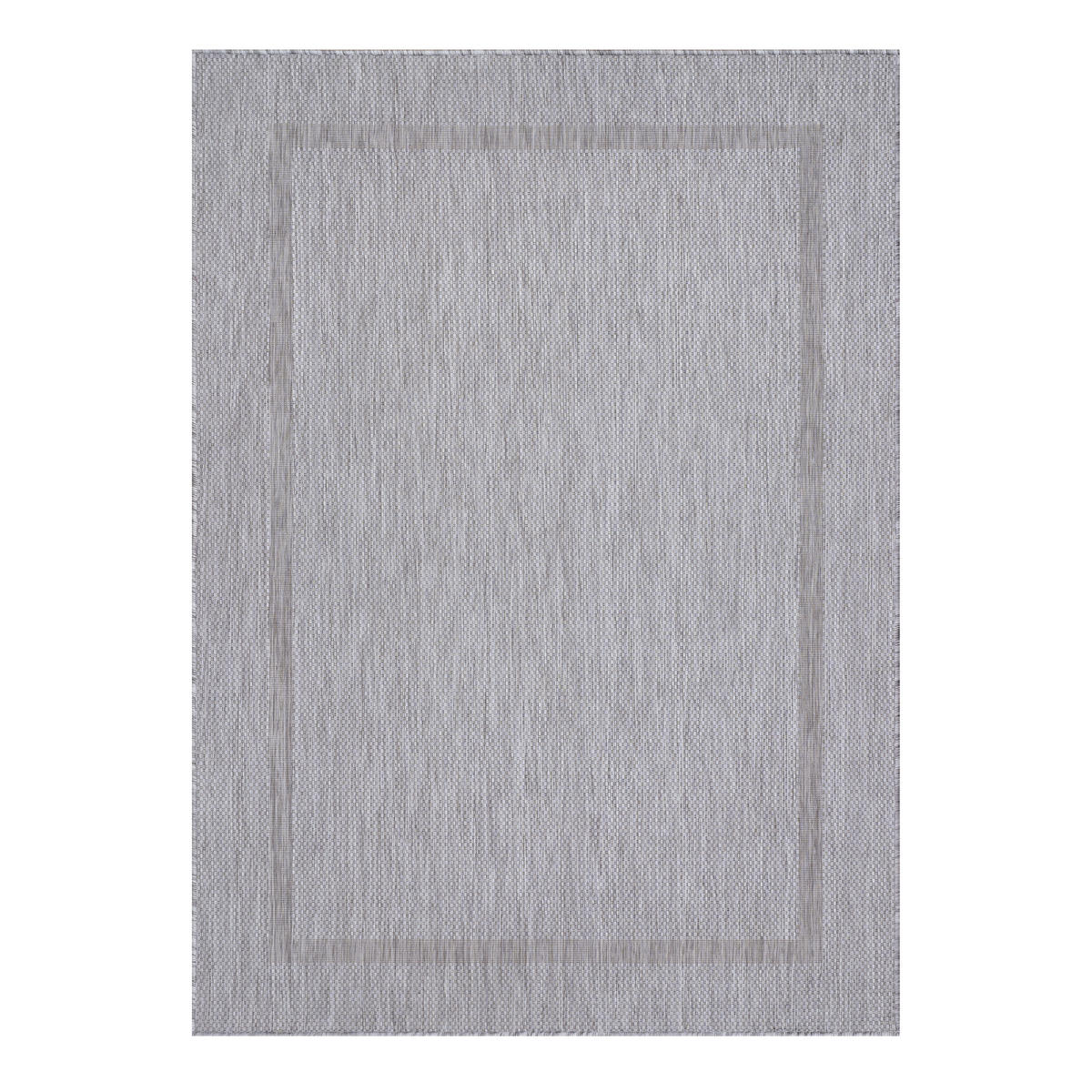 TEPPICH Outdoor Flachgewebe Uni-Design Polypropylen Balkon Silber Läufer 80x150 - Silberfarben, Textil (80/150cm) - KADIMA DESIGN