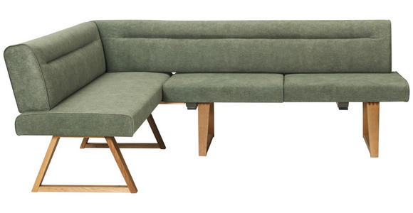 ECKBANK 170/230 cm  in Grün, Eichefarben  - Eichefarben/Grün, KONVENTIONELL, Holz/Textil (170/230cm) - Moderano